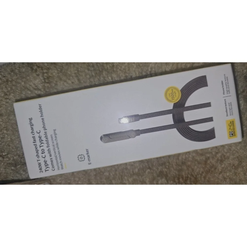 Invisible Holder Charger Cable with Stand, 240W Super Fast Charging Cord New
